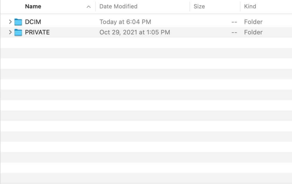 SD Card folder with DCIM screenshot