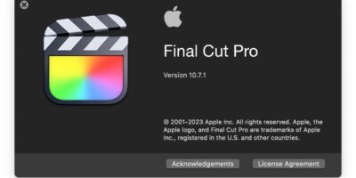 Final Cut Pro About 10.7.1 screenshot