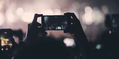 Camera phone shooting video at a concert